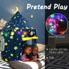 LotFancy Play Tent for Boys, with Star Lights and Storage Carrying Bag, Pop Up Play Tent House for Kids Toddlers, Indoor and Outdoor Use, Foldable, Portable, Blue view 2
