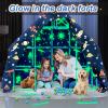 160PCS Kids Fort Building Kit Glow in the Dark Build a Fort with Blanket STEM Educational Toys for 4 5 6 7 8 9 10 11 12 Years Boys Girls Ultimate Construction Gift DIY Forts Builder Set Indoor Outdoor view 2
