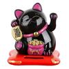 RunXF Cute Waving Fortune Cat Welcome Solar Powered Japanese Lucky Cat Car Desktop Decoration Gift (Black) view 1