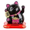 RunXF Cute Waving Fortune Cat Welcome Solar Powered Japanese Lucky Cat Car Desktop Decoration Gift (Black) view 2
