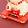 RunXF Cute Waving Fortune Cat Welcome Solar Powered Japanese Lucky Cat Car Desktop Decoration Gift (Black) view 4