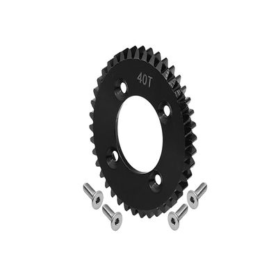 GPM For Losi 1:10 Lasernut U4 Tenacity LOS03028 / Tenacity DB Pro LOS03027V2 Upgrade Parts Harden Steel #45 Spur Gear 40T - 5Pc Set Black