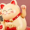 RunXF Cute Waving Fortune Cat Welcome Solar Powered Japanese Lucky Cat Car Desktop Decoration Gift (Gold) view 2