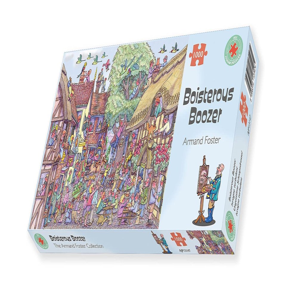 1000 Piece Jigsaw Puzzle for Adults - Boisterous Boozer by Armand Foster - Cartoon Jigsaw Puzzles 20in X 26in - Sustainably Sourced, Quality Made Jigsaws
