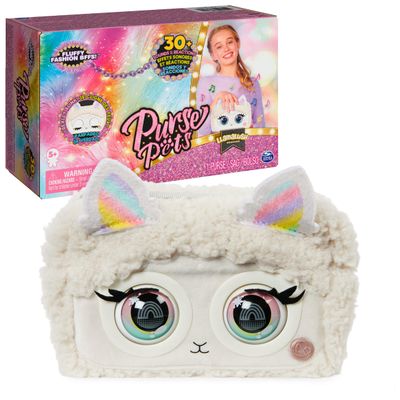 Purse Pets, Llamalush Interactive Pet Toy & Crossbody Kids Purse with over 30 Sounds and Reactions, Shoulder Bag for Girls, Trendy Tween Gifts