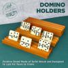 Queensell Domino Holders for Classic Board Games - Wooden Domino Racks Set of 4 - Mexican Train Dominoes Accessories - Domino Trays for Tiles Family Games (Large) view 2