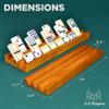 Queensell Domino Holders for Classic Board Games - Wooden Domino Racks Set of 4 - Mexican Train Dominoes Accessories - Domino Trays for Tiles Family Games (Large) view 3