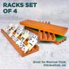 Queensell Domino Holders for Classic Board Games - Wooden Domino Racks Set of 4 - Mexican Train Dominoes Accessories - Domino Trays for Tiles Family Games (Large) view 4