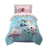 DreamWorks Gabby's Dollhouse Cakey, MerCat And Pandy Kids Bedding Super Soft Comforter And Sheet Set, 4 Piece Twin Size, By Franco view 1