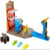 Hot Wheels Monster Trucks Blast Station Playset with 1:64 Scale Demo Derby Toy Truck & 3 Crushable Cars view 1