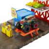 Hot Wheels Monster Trucks Blast Station Playset with 1:64 Scale Demo Derby Toy Truck & 3 Crushable Cars view 3