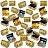 32 Pieces Mini Pirate Treasure Chests 2.3 Inch Plastic Treasure Chests with a Gold Finish Vintage Pirate Jewelry Box for Halloween Birthday Christmas Party Favors Trinkets Supplies for Boys Girls view 1