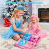 DISHIO Girls Princess Dress Up Shoes and Jewelry Boutique Upgraded Princess Shoes and Accessories with 4 Pair of Princess Play Shoes and Jewelry Set for Toddlers Little Girls Aged 3 4 5 6 view 3