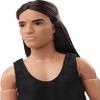 Barbie Signature Looks Ken Doll (Long Brunette Hair) Fully Posable Fashion Doll Wearing Black Tank Top & Metallic Pants, Gift for Collectors view 3