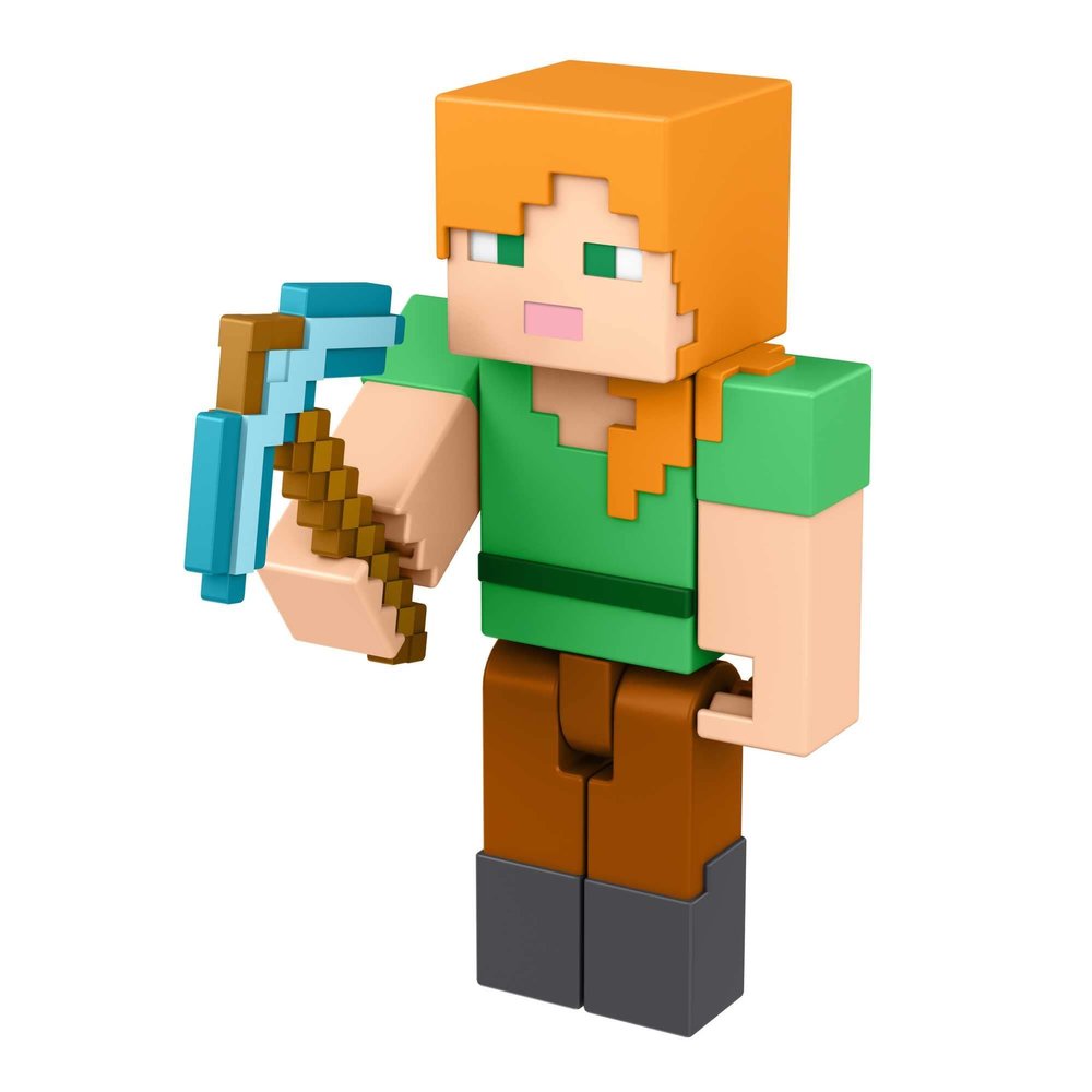 Minecraft Alex Action Figure, 3.25-in, with 1 Build-a-Portal Piece & 1 Accessory, Building Toy Inspired by Video Game, Collectible Gift for Fans & Kids Ages 6 Years & Older