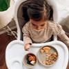 BraveJusticeKidsCo. | Silicone Assist Plate and Assist Bowl Combo Pack for Toddler and Baby | Baby-Led Feeding (Fog) view 4