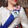 Barbie Signature Queen Elizabeth II Platinum Jubilee Doll Wearing Ivory Gown, Riband, Crown & Gloves, with Doll Stand, Gift for Collectors view 4
