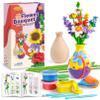 Drama Planet Flower Craft Kit for Kids, Make Your Own Flower Bouquet with Air Dry Clay, Arrange Clay Flowers & Create Personalized Art, Great Gifts for Girls view 1