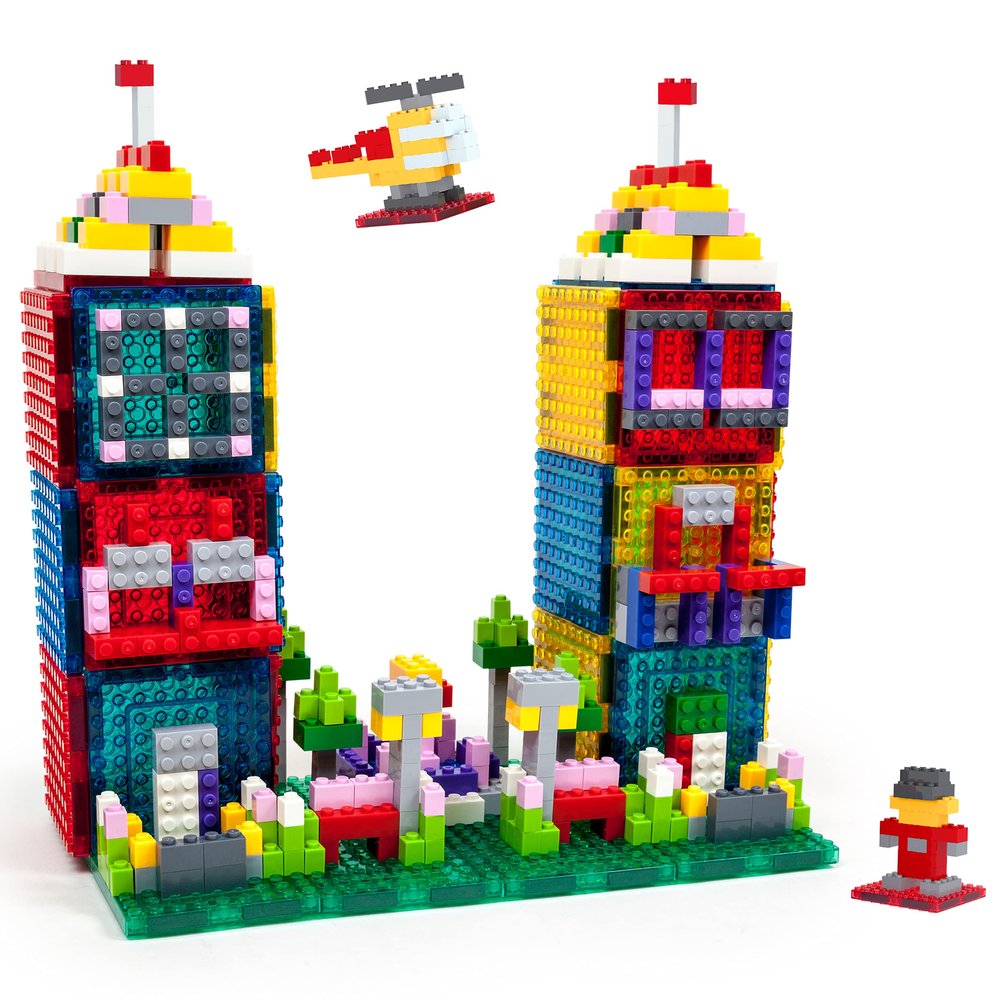 PicassoTiles 1016pcs Magnetic Tile & Building Brick Combo Construction STEM Toy Magnet Tiles for Creative Play Educational Toys for 3+ Large Bricks for Toddlers Compatible with Major Brands PTS1016