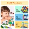 PicassoTiles 1016pcs Magnetic Tile & Building Brick Combo Construction STEM Toy Magnet Tiles for Creative Play Educational Toys for 3+ Large Bricks for Toddlers Compatible with Major Brands PTS1016 view 4