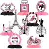 10 Pieces Paris Party Decorations Paris Honeycomb Centerpiece Table Topper Pink Table Honeycomb for Party Supplies Birthday Wedding Baby Shower Decorations Romantic Photo Booth view 1