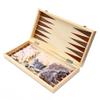 11.4" Wooden Chess Set Foldable with Storage Travel Chess-Three in One Board Game- Beginners Kids Adults Teaching Tools ( Color : Brown ) view 2