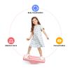 Kids Rocking Seesaw Balance Board with 5 Wooden Balls Sensory Training Rocking Board Balance Training Equipment Children Indoor Outdoor Activity Toy (Pink) view 3