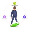 Kids Rocking Seesaw Balance Board with 5 Wooden Balls Sensory Training Rocking Board Balance Training Equipment Children Indoor Outdoor Activity Toy (Green) view 3