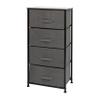 EMMA + OLIVER 4 Drawer Vertical Storage Dresser with Black Wood Top & Gray Fabric Pull Drawers view 3