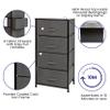 EMMA + OLIVER 4 Drawer Vertical Storage Dresser with Black Wood Top & Gray Fabric Pull Drawers view 4