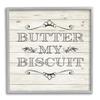 Stupell Industries Butter My Biscuit Sign Charming Beige Country Pattern, Designed by Sd Graphics Studio Gray Framed Wall Art, 17 x 17, Black view 1