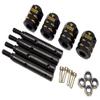 NHX RC Brass Wheel Hex Adaptor +10mm Extensions w/Axles - 4Pcs/Set Black view 1