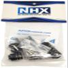 NHX RC Brass Wheel Hex Adaptor +10mm Extensions w/Axles - 4Pcs/Set Black view 4