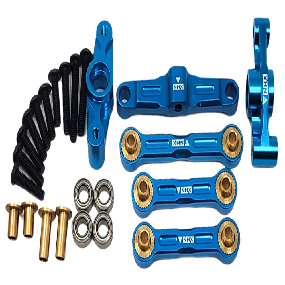 NHX RC Aluminum Steering Set Blue : Tamiya TT02 TT02B