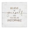 Stupell Industries Believe in Yourself Be Unstoppable Phrase Rustic Typography, Designed by Jennifer Pugh Canvas Wall Art, 24 x 24, Off- White view 1