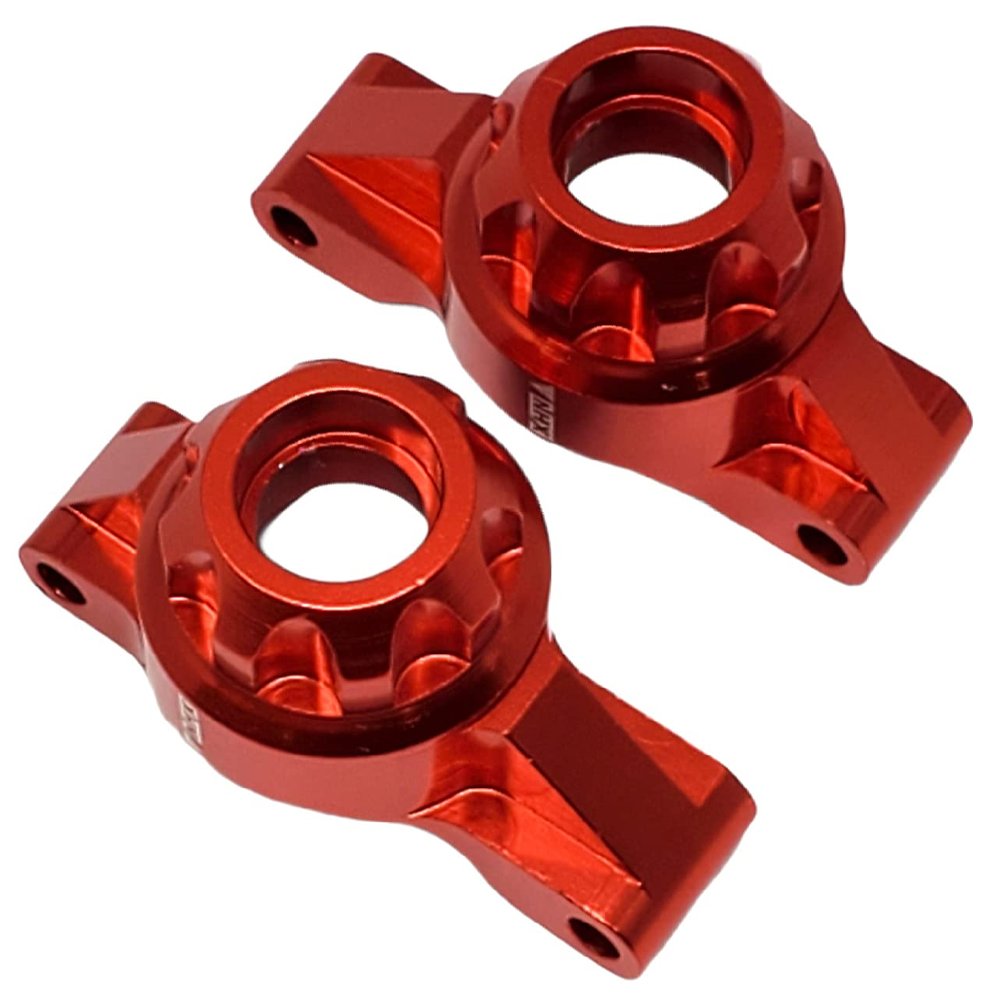 NHX RC Aluminum Rear Hub/Knuckle Arm : Tamiya TT02 A Red 2pc