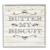 Stupell Industries Butter My Biscuit Sign Charming Beige Country Pattern, Designed by Sd Graphics Studio White Framed Wall Art, 12 x 12, Black view 1
