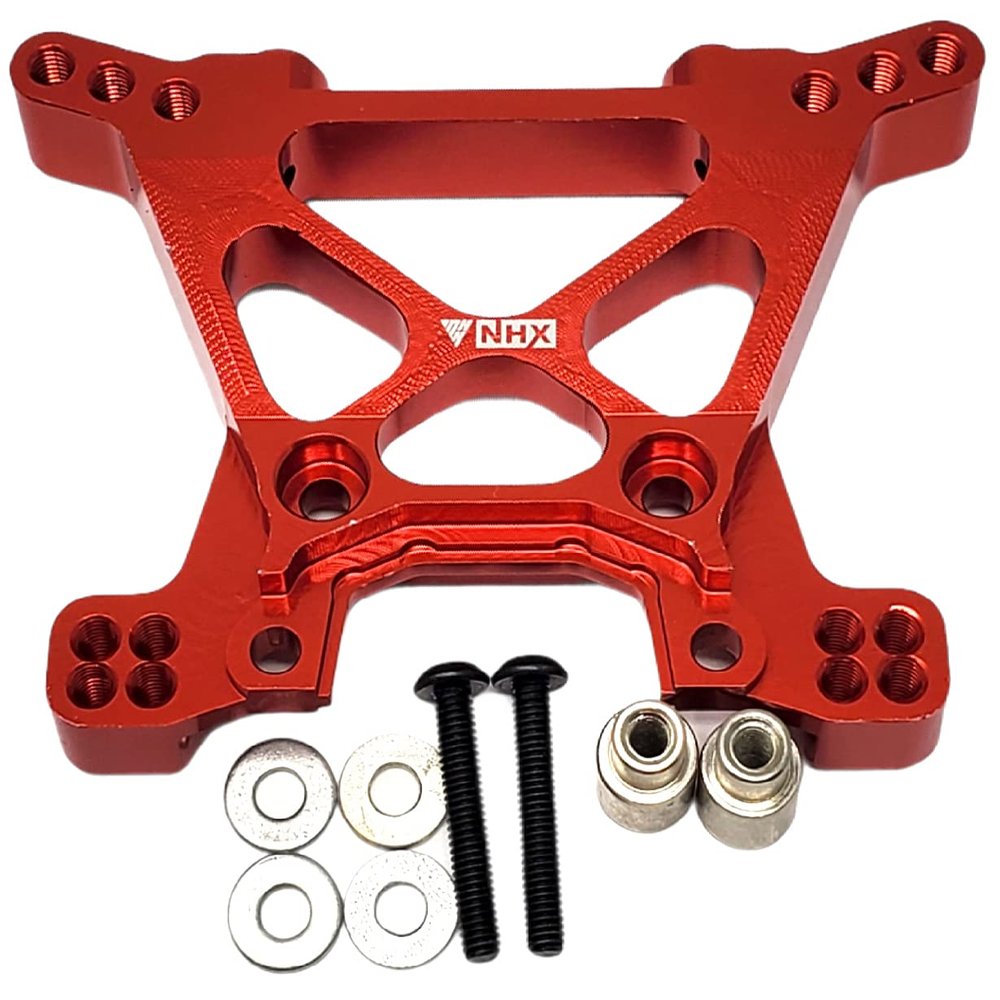 NHX RC Aluminum Front Shock Tower Set - Red for Traxxas Slash 4x4
