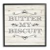 Stupell Industries Butter My Biscuit Sign Charming Beige Country Pattern, Designed by Sd Graphics Studio Black Framed Wall Art, 17 x 17 view 1