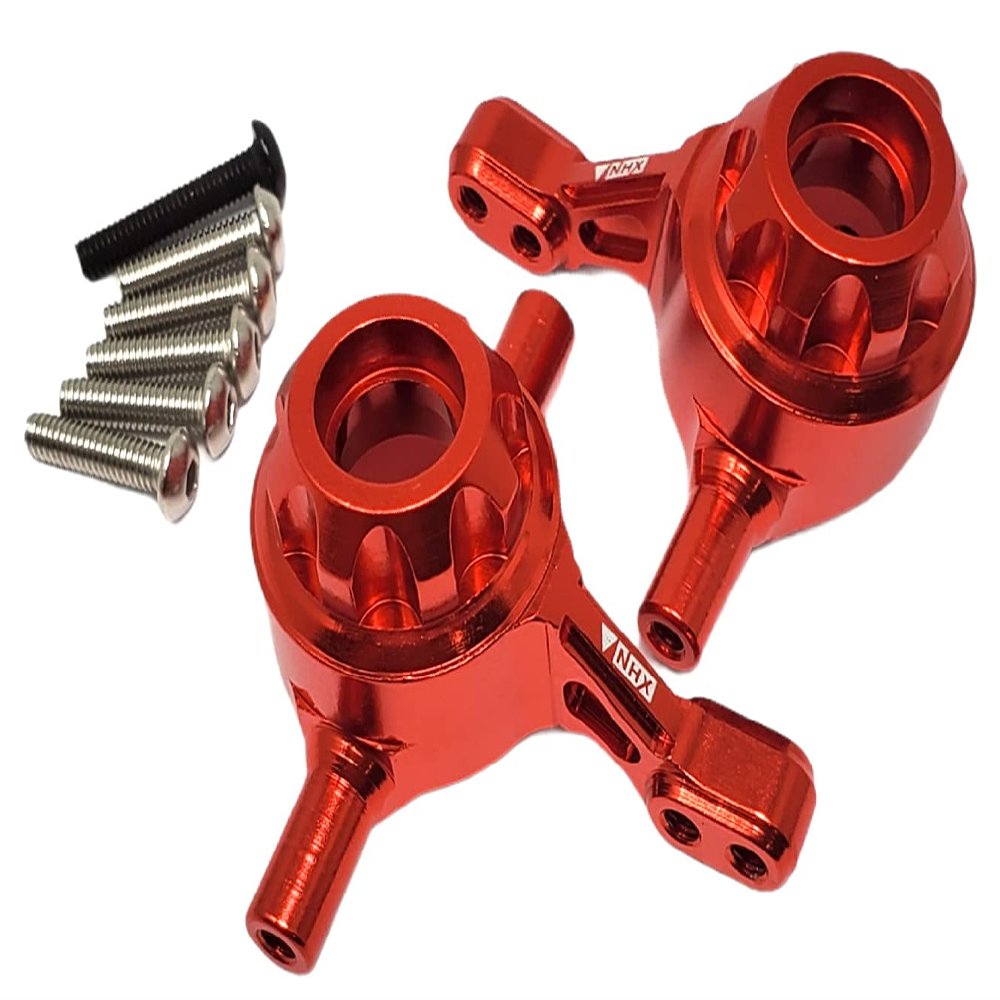 NHX RC Aluminum Front Hub/Knuckle Arm : Tamiya TT02 A Red 2pc