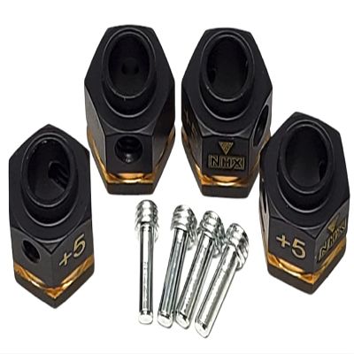 NHX RC Brass +5mm Widen Wheel Hubs Hex w/Pins Black 4pcs: TRX-4 SCX10