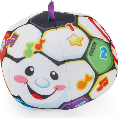 Fisher-Price Baby to Toddler Toy Laugh & Learn Singin Soccer Ball Musical Plush with Educational Phrases for Infants Ages 6+ Months
