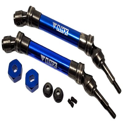 NHX RC Metal Front Axle CVD Splined Drive Shaft (2) Blue for Traxxas Slash 4x4