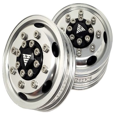 NHX Aluminum Front Wheel Rim Silver for 1/14 Tamiya Tractor Trucks (BearingHubs)