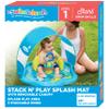 SwimSchool Baby Splash Play Mat with Adjustable Canopy  Inflatable Play Pool for Babies & Infants with Backrest  Includes Baby Water Toy Rings  Seafoam Blue Lemon view 1