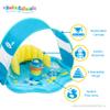 SwimSchool Baby Splash Play Mat with Adjustable Canopy  Inflatable Play Pool for Babies & Infants with Backrest  Includes Baby Water Toy Rings  Seafoam Blue Lemon view 2