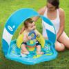 SwimSchool Baby Splash Play Mat with Adjustable Canopy  Inflatable Play Pool for Babies & Infants with Backrest  Includes Baby Water Toy Rings  Seafoam Blue Lemon view 3