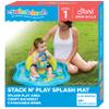 SwimSchool Baby Splash Play Mat  Inflatable Play Pool for Babies & Infants with Backrest  Includes Baby Water Toy Rings Seafoam Blue Lemon view 1