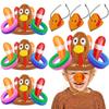 3 Pack Thanksgiving Ring Toss Games Toys for Kids Thanksgiving Inflatable Turkey Hat Toss Games Thanksgiving Family School Party Favors Supplies Indoor Outdoor Party Game(3 Turkey Hats, 12 Rings) view 1