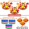 3 Pack Thanksgiving Ring Toss Games Toys for Kids Thanksgiving Inflatable Turkey Hat Toss Games Thanksgiving Family School Party Favors Supplies Indoor Outdoor Party Game(3 Turkey Hats, 12 Rings) view 2